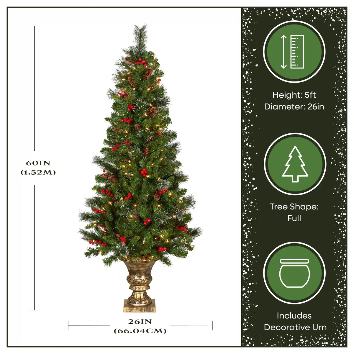 5 ft. Pre-Lit Crestwood Spruce Entrance Tree with Clear Lights