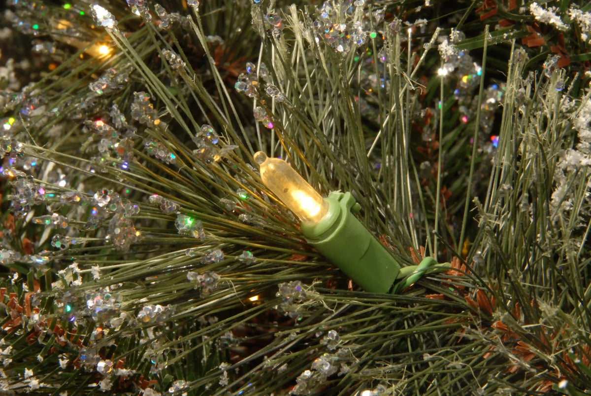 10 in. Glittery Bristle Pine Sleigh with LED Lights