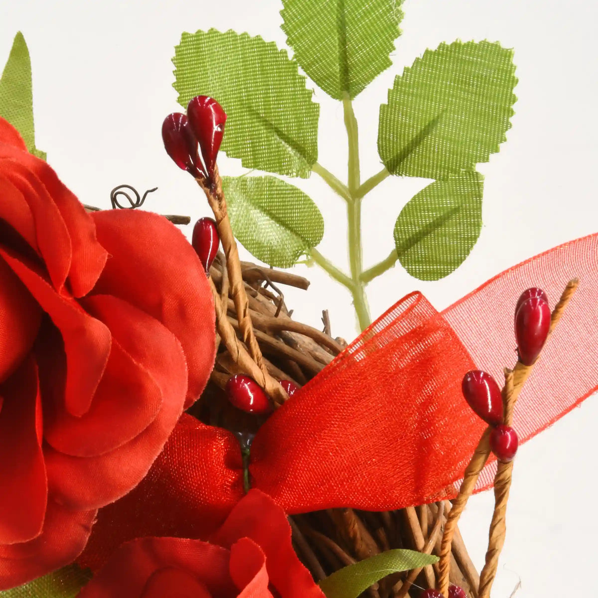 16 in. Valentine's Floral Heart Rose Wreath