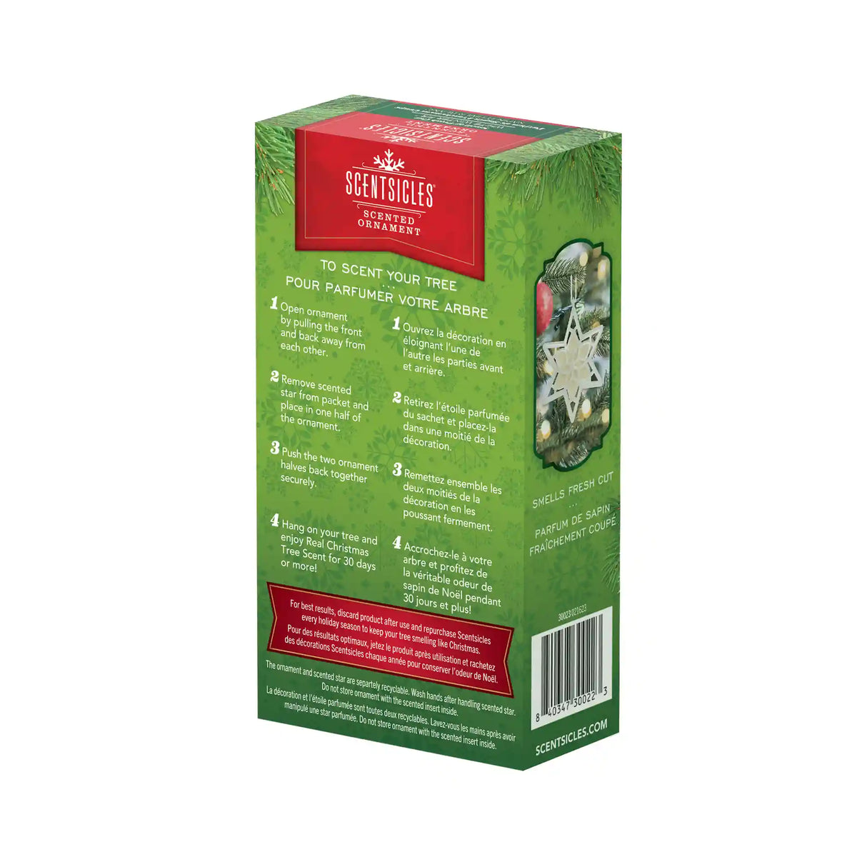 Scentsicles, Scented Star Ornament, White Winter Fir, 2-Pack
