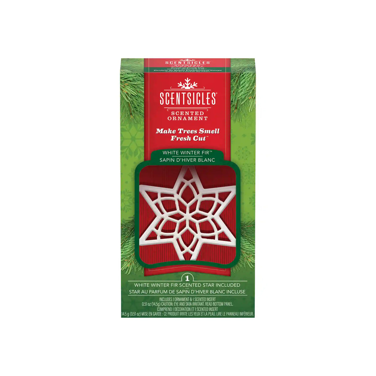 Scentsicles, Scented Star Ornament, White Winter Fir, 2-Pack
