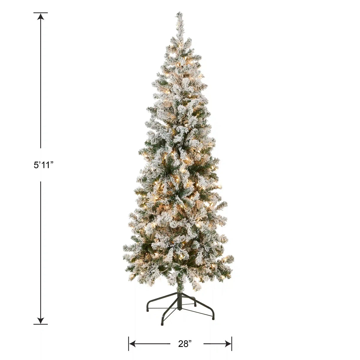 6 ft. Pre-Lit Acacia Medium Flocked Tree with Clear Lights, Plug-In