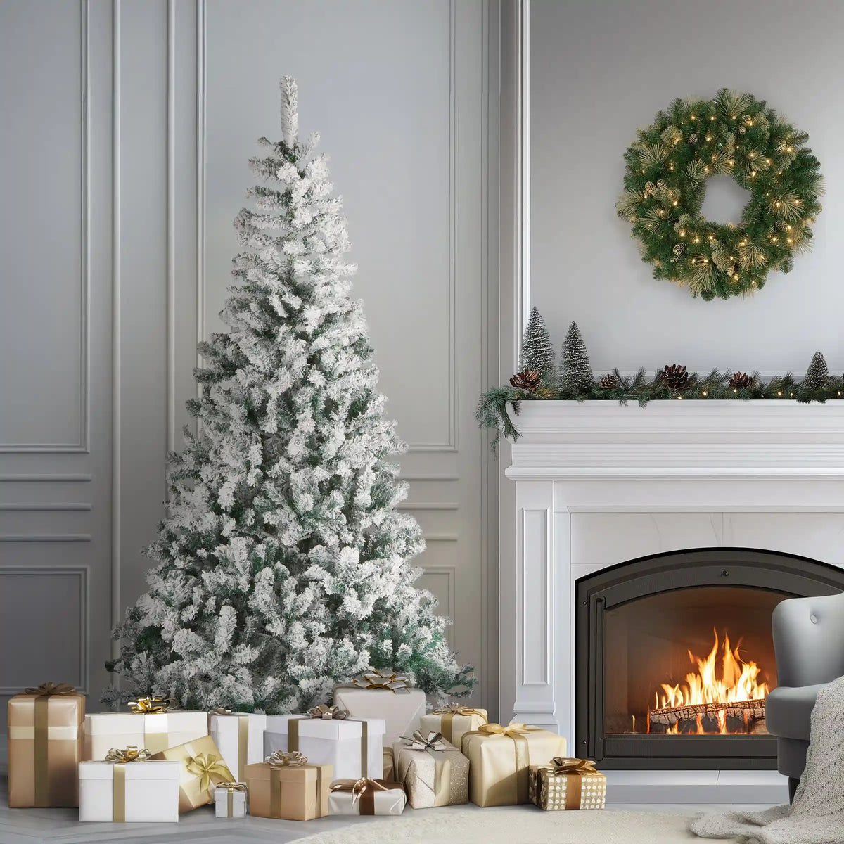 7.5 ft. Acacia Flocked Tree