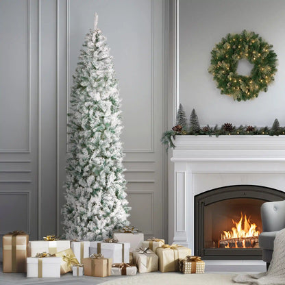 9 ft. Acacia Flocked Slim Tree