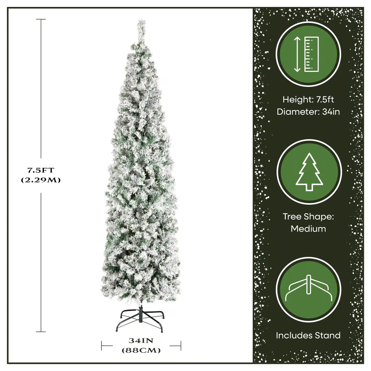 7.5 ft. Acacia Medium Flocked Tree
