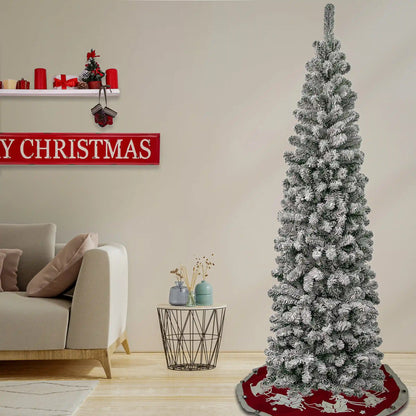 7.5 ft. Acacia Pencil Slim Flocked Tree