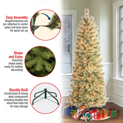 6 ft. Pre-Lit Arcadia Pine Cashmere Slim Tree with Clear Lights, Plug-In