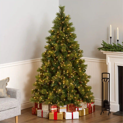 6.5 ft. Pre-Lit Carolina Pine Hinged Tree with Clear Lights