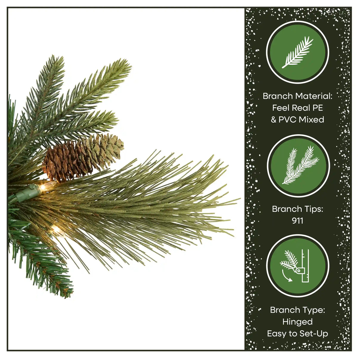 6.5 ft. Pre-Lit Carolina Pine Hinged Tree with Clear Lights