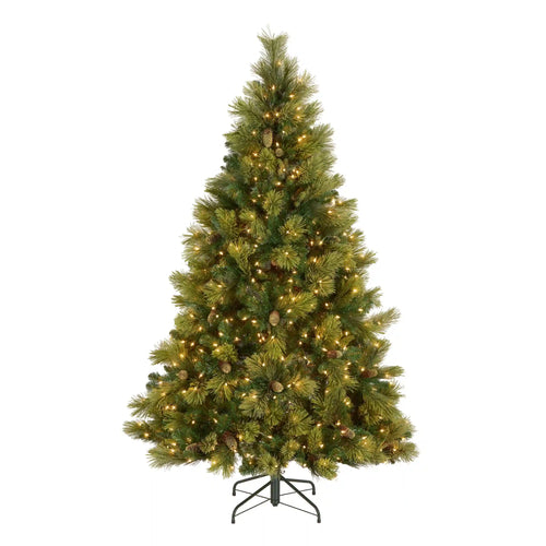 6.5 ft. Pre-Lit Carolina Pine Hinged Tree with Clear Lights