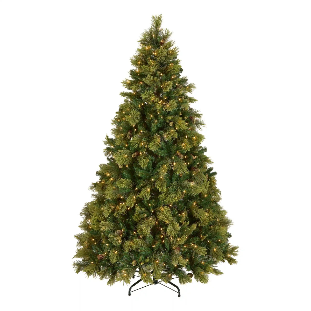 7 ft. Pre-Lit Carolina Pine Hinged Tree with Clear Lights, Plug-In