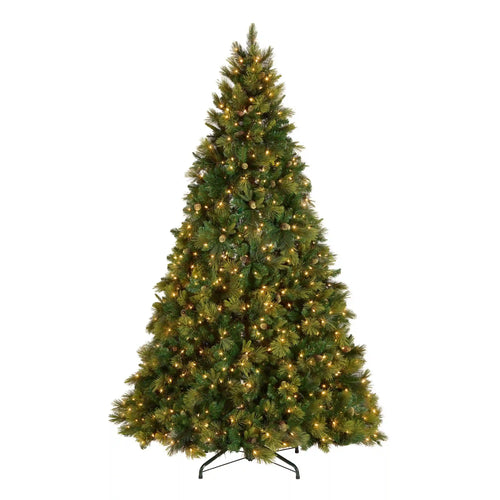 9 ft. Pre-Lit Carolina Pine Hinged Tree  900 Clear Lights