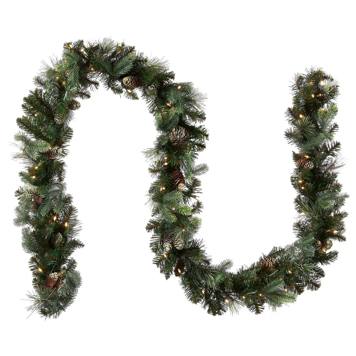 9 ft. Pre-Lit Carolina Pine Garland with Clear Lights, Plug-In