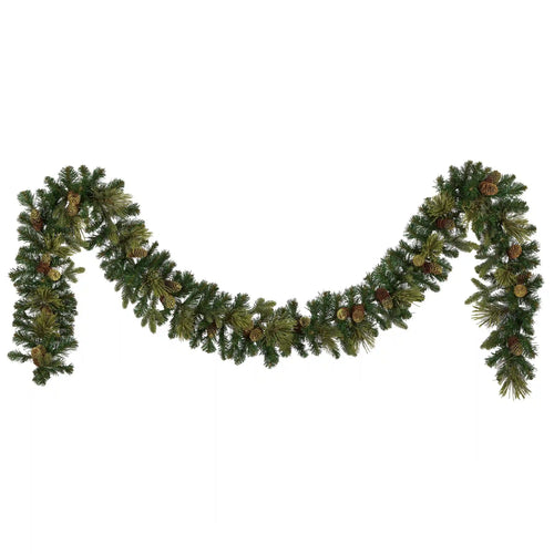 9 ft. Pre-Lit Carolina Pine Garland with Warm White LED Lights
