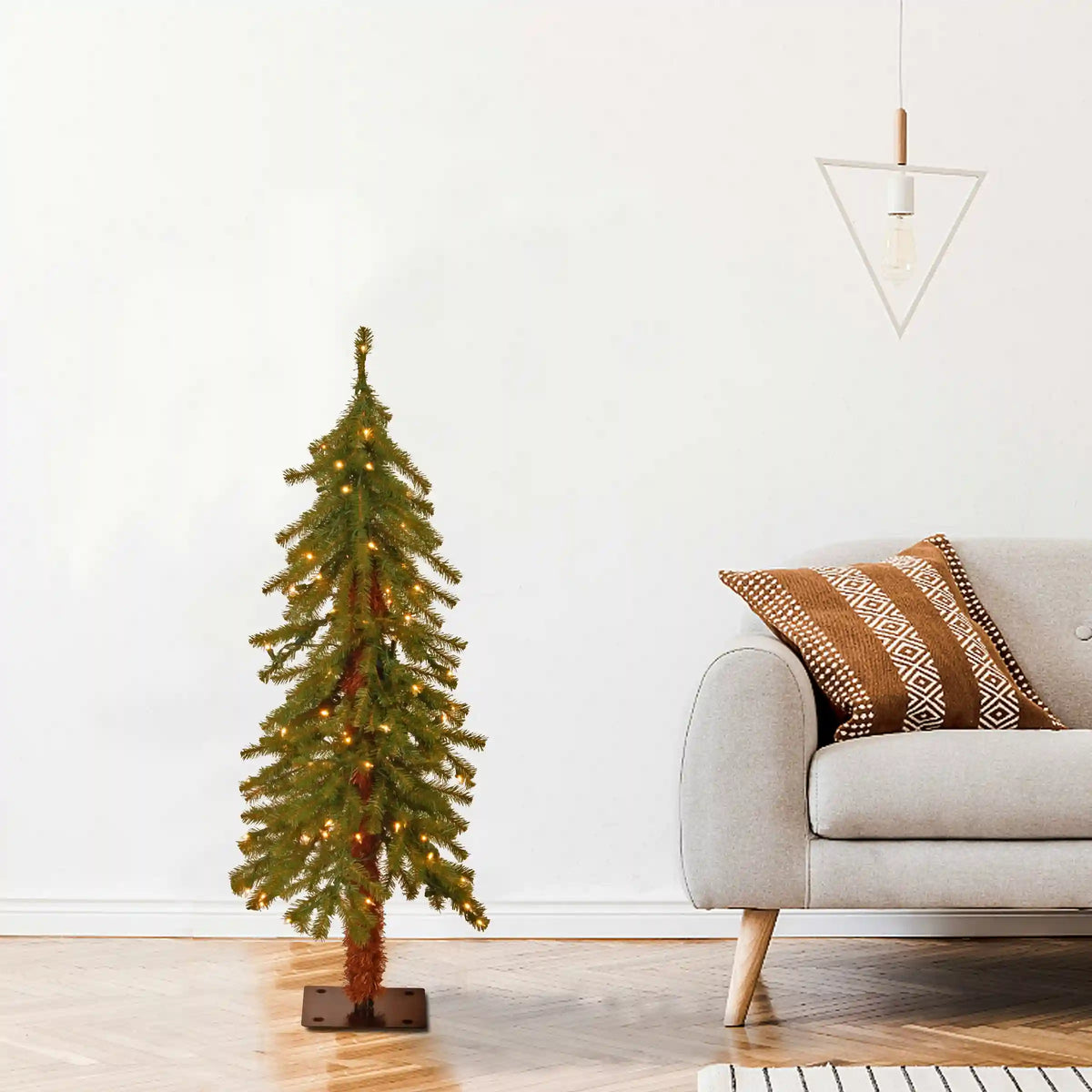 3 ft. Pre-Lit Hickory Cedar Tree with Clear Lights, Plug-In
