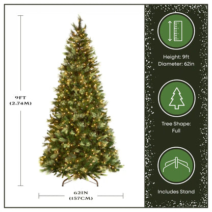 9 ft. Pre-Lit Charleston Pine Tree with Clear Lights