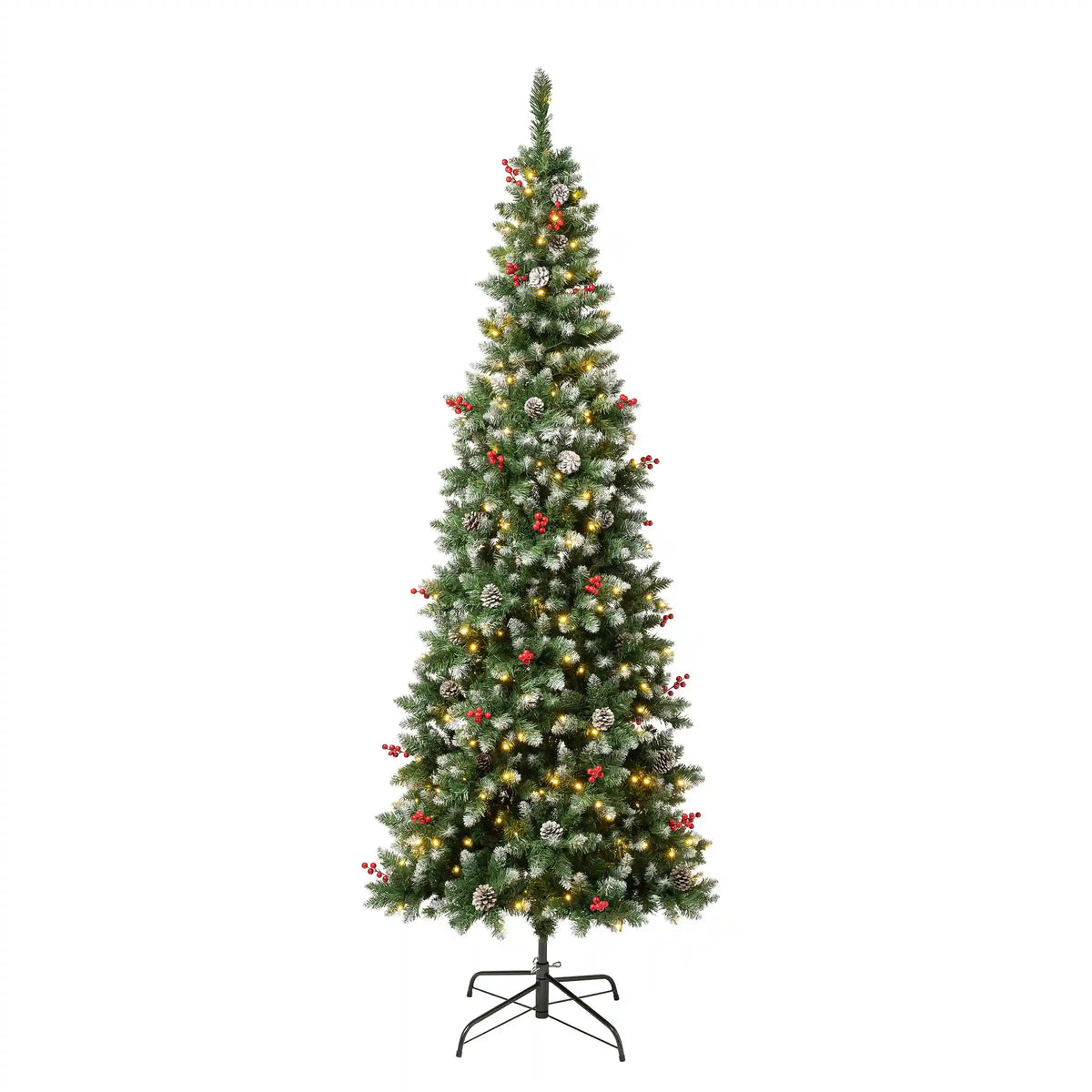 7.5 ft. Pre-Lit Cullen Slim Tree with Warm White LED Lights, Plug-In