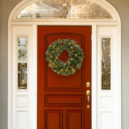 30 in. Pre-Lit Crestwood Spruce Wreath with Twinkly LED Lights, Plug-In