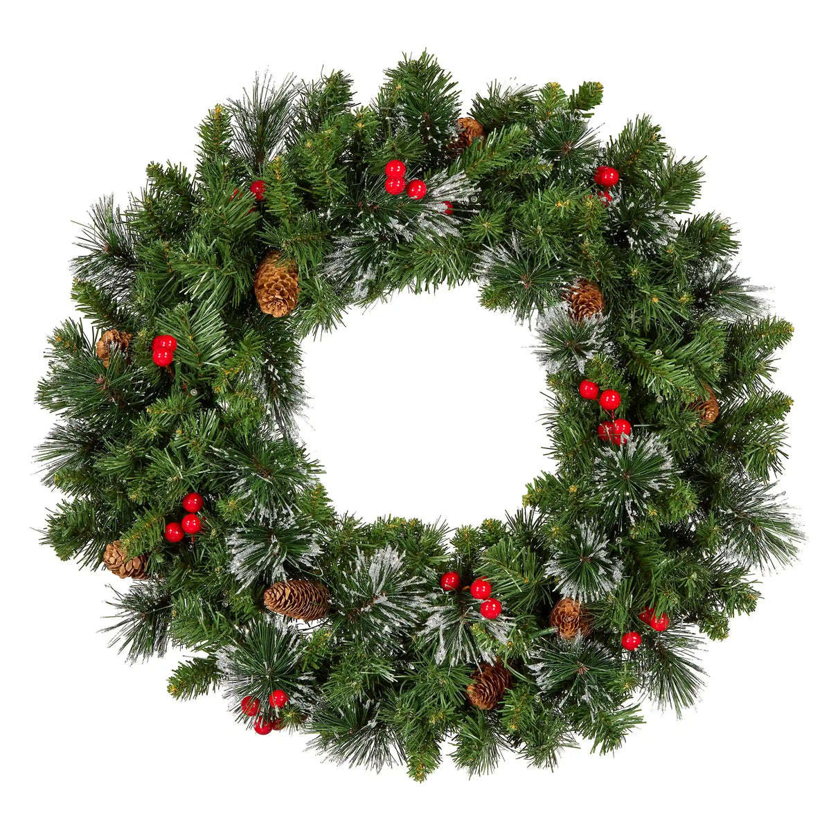 36 in. Pre-Lit Crestwood Spruce Wreath with Clear Lights, Plug-In