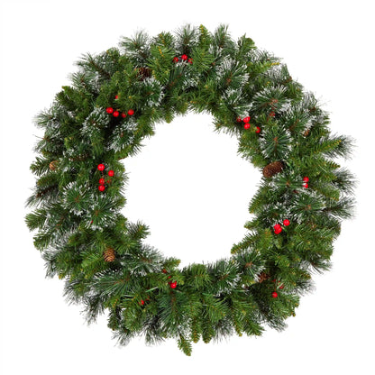 30 in. Pre-Lit Crestwood Spruce Wreath with Warm White LED Lights