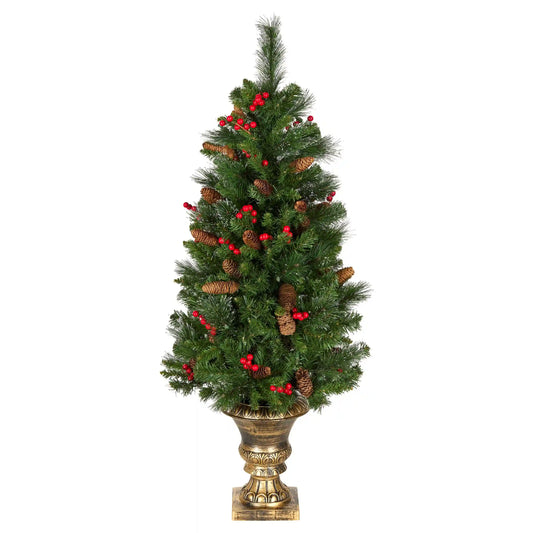 4 ft. Pre-Lit Crestwood Spruce Entrance Tree with Clear Lights, Plug-In