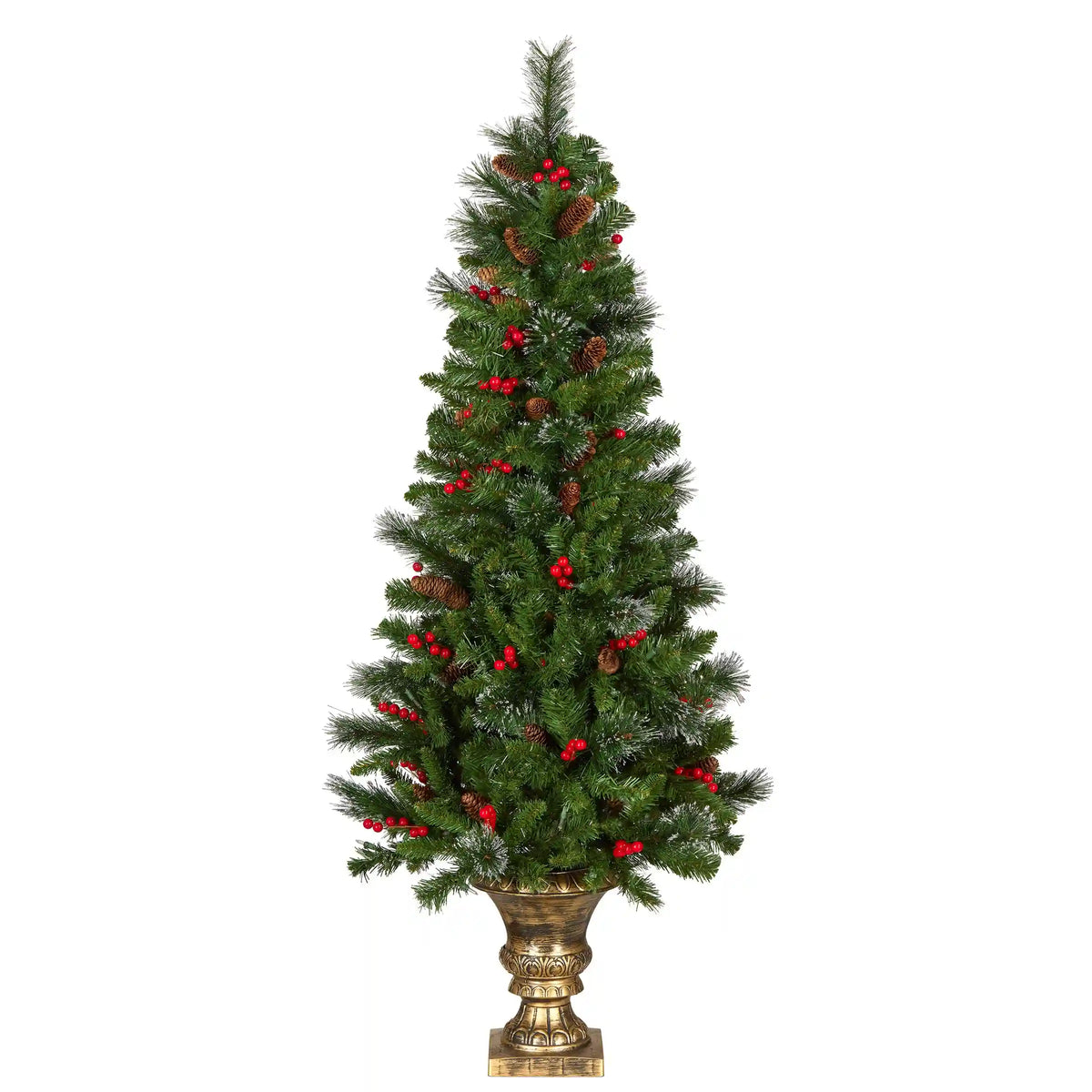 5 ft. Pre-Lit Crestwood Spruce Entrance Tree with Clear Lights
