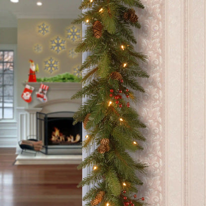 6 ft. Pre-Lit Long Needle Pine Cone Garland with Clear Lights, Plug-In
