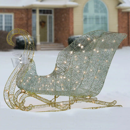48 in. Santas Sleigh with Cool White LED Lights, Plug-In