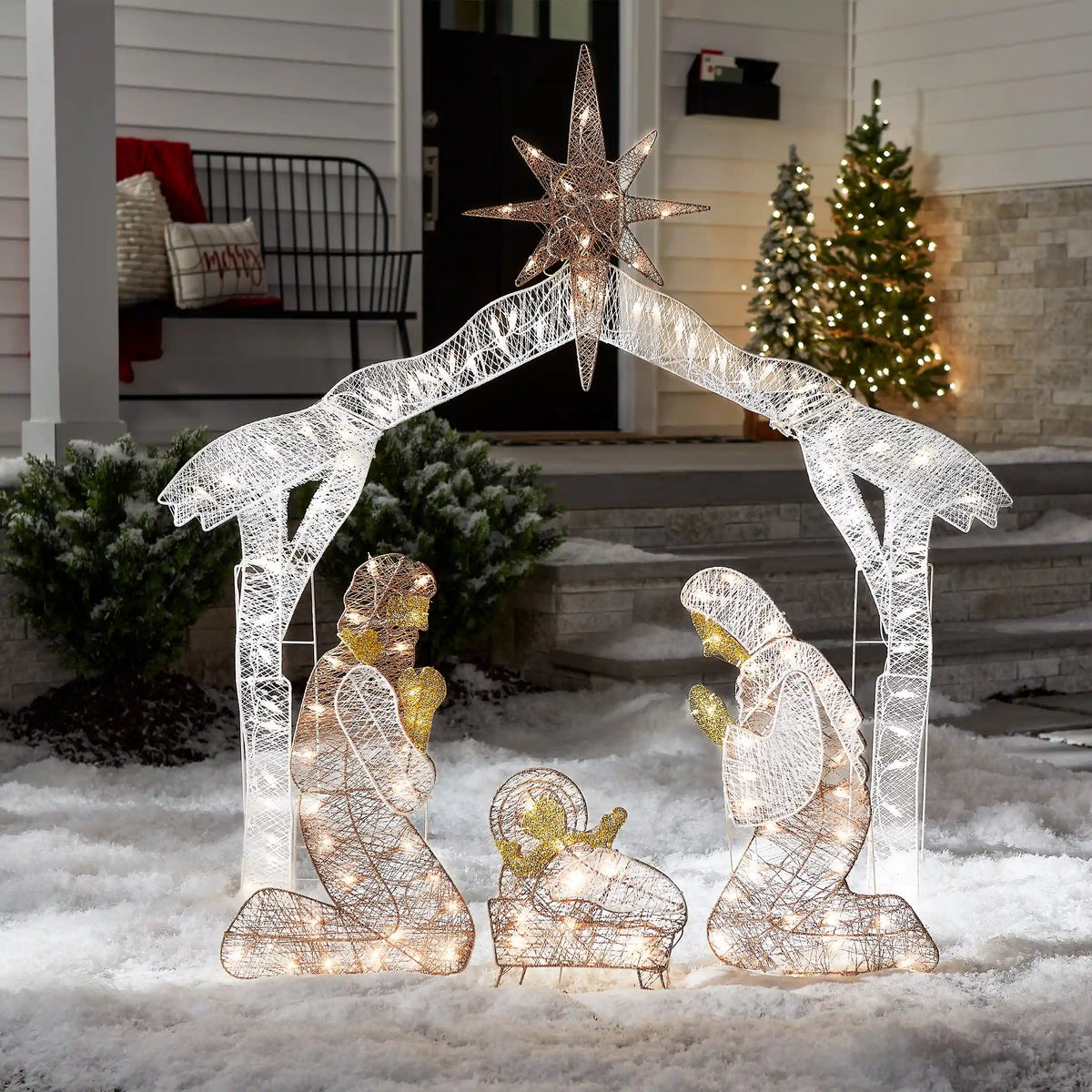55 in. Crystal Splendor Prelit Nativity Set, Plug-In