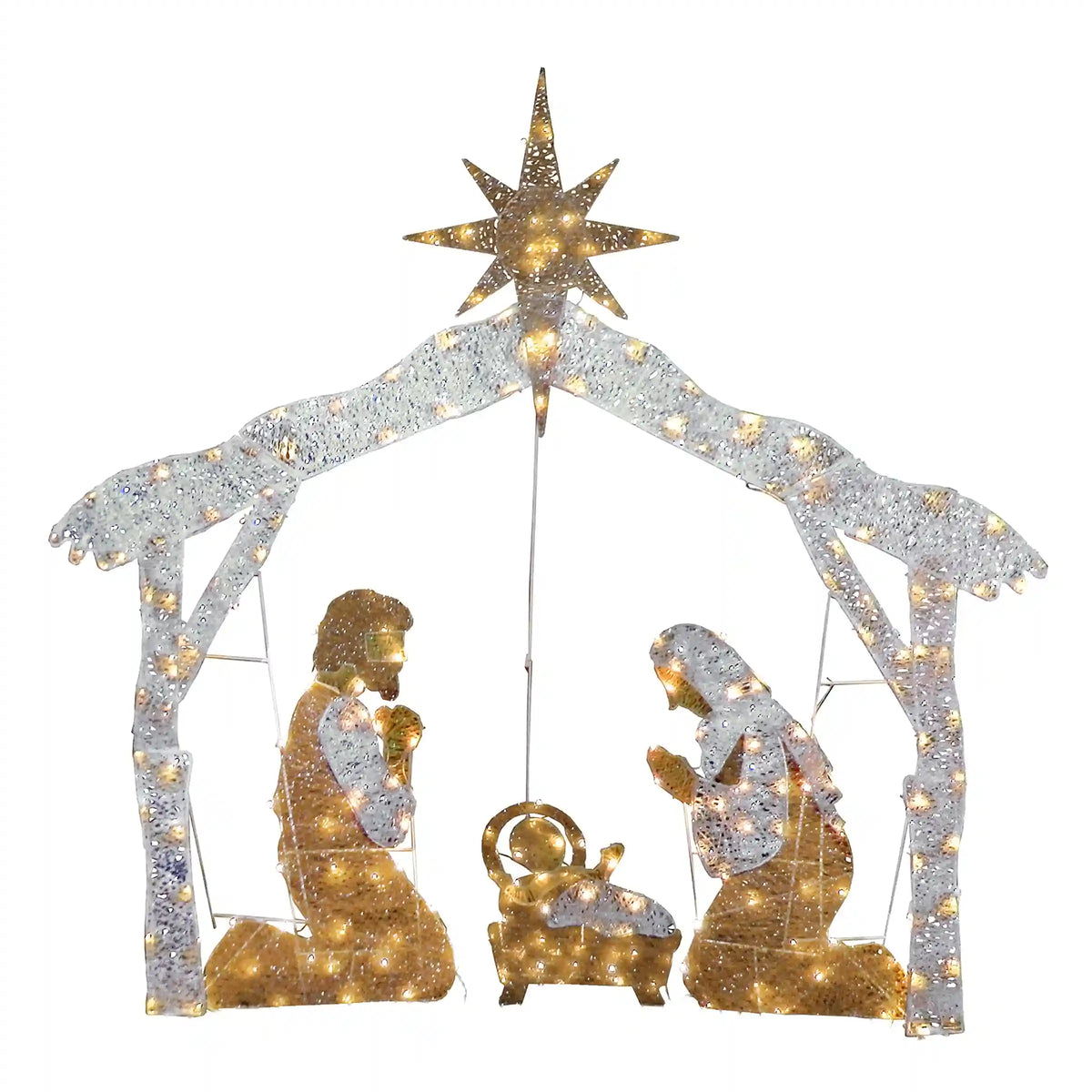 55 in. Crystal Splendor Prelit Nativity Set, Plug-In
