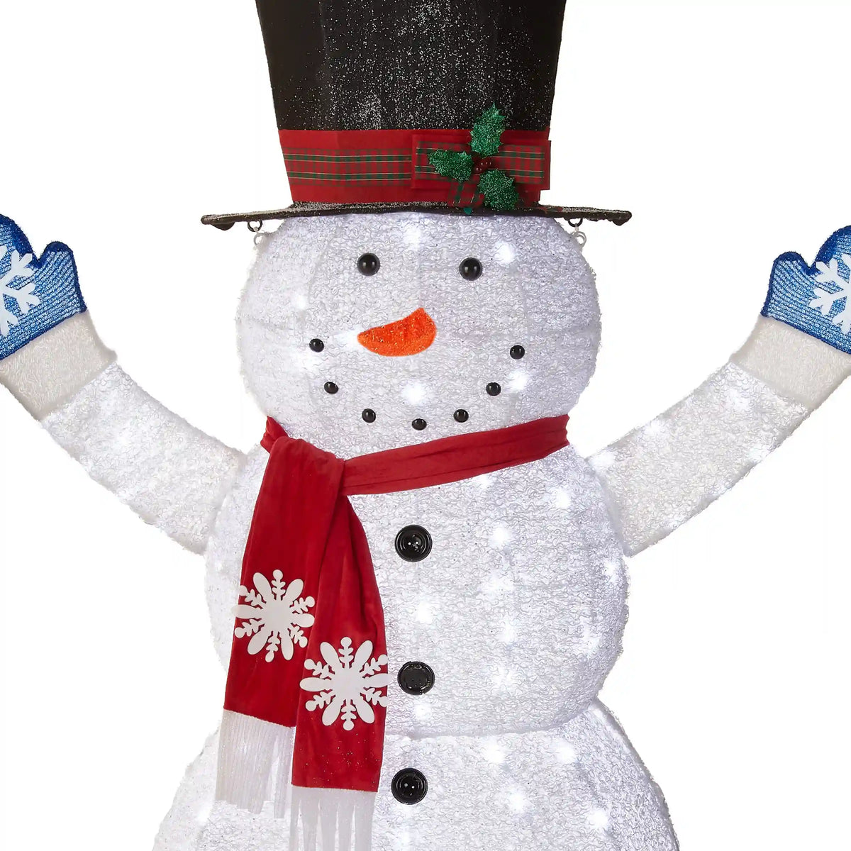 72 in. Snowman Decoration with White LED Lights, Plug-In