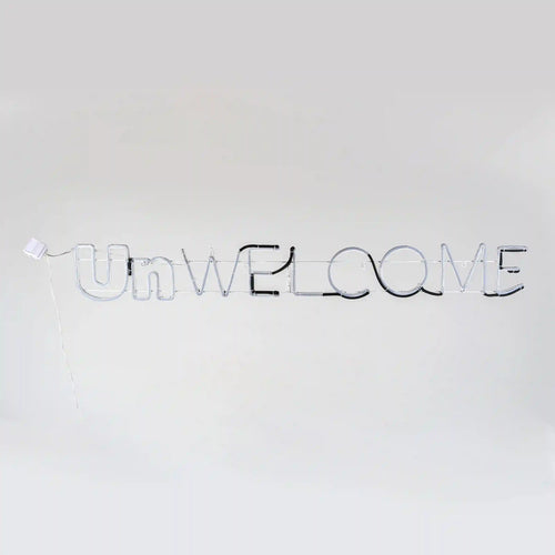 50 in. 2D Neon UnWELCOME Sign with Orange & Green LED Lights, Plug-In