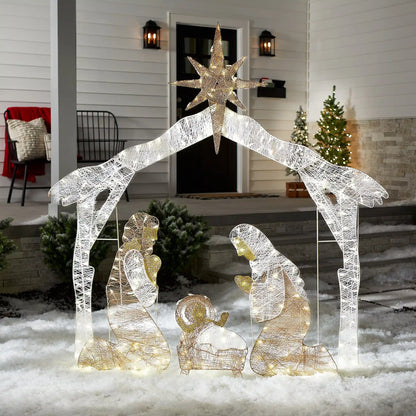 72 in. Nativity Scene with White LED Lights, Plug-In