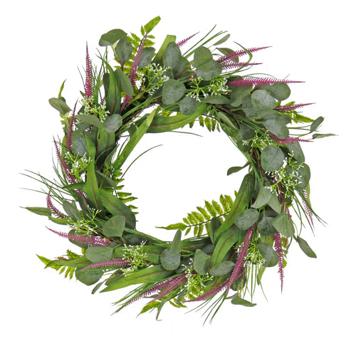 22 in. Spring Wreath with Lavender and Eucalyptus Leaves