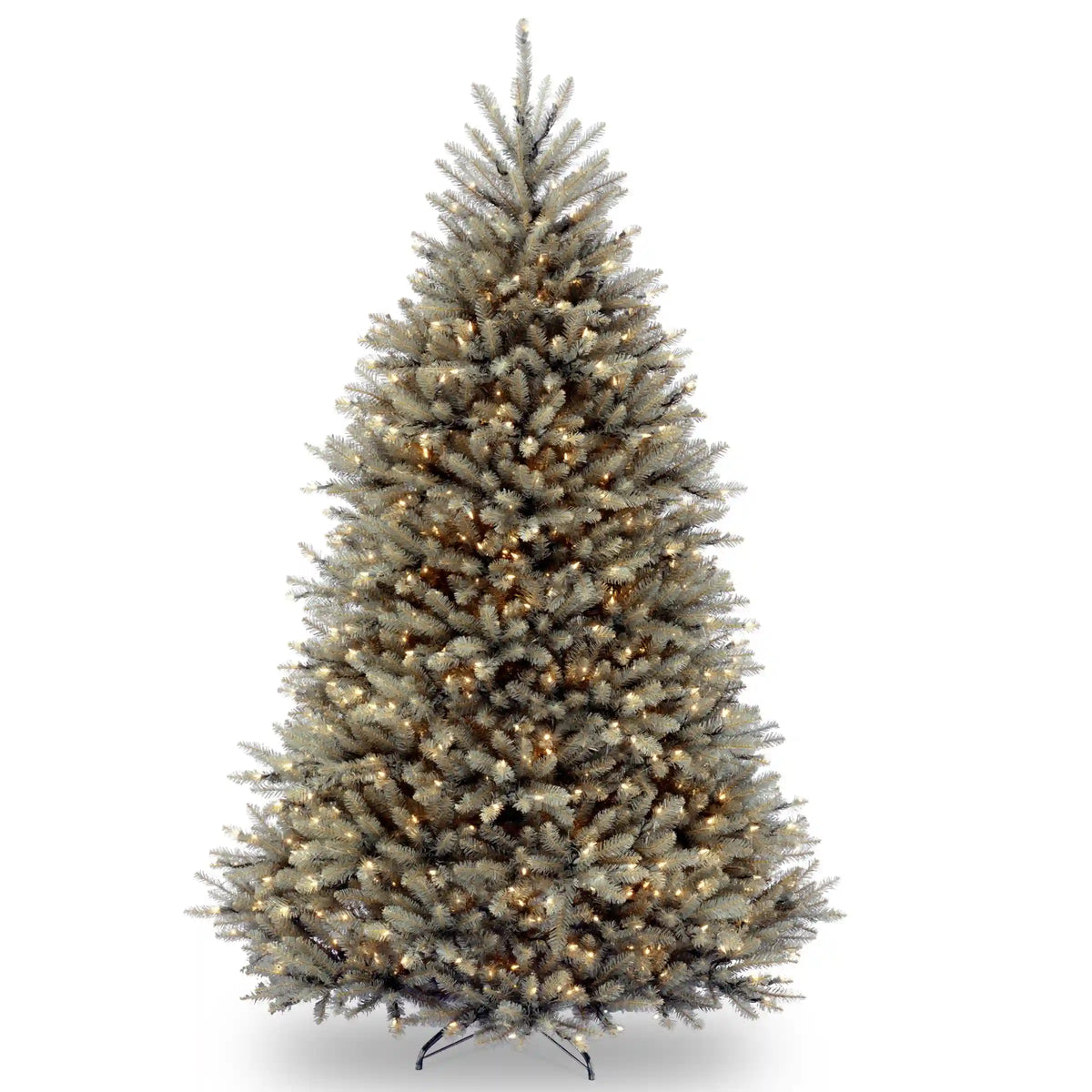 7.5 ft. Pre-Lit Dunhill Fir Snowy Blue Tree with Clear Lights, Plug-In
