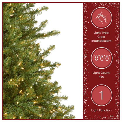 4.5 ft. Pre-Lit Dunhill Fir Hinged Tree with Clear Lights, Plug-In