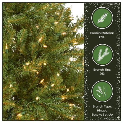 4.5 ft. Pre-Lit Dunhill Fir Hinged Tree with Clear Lights, Plug-In