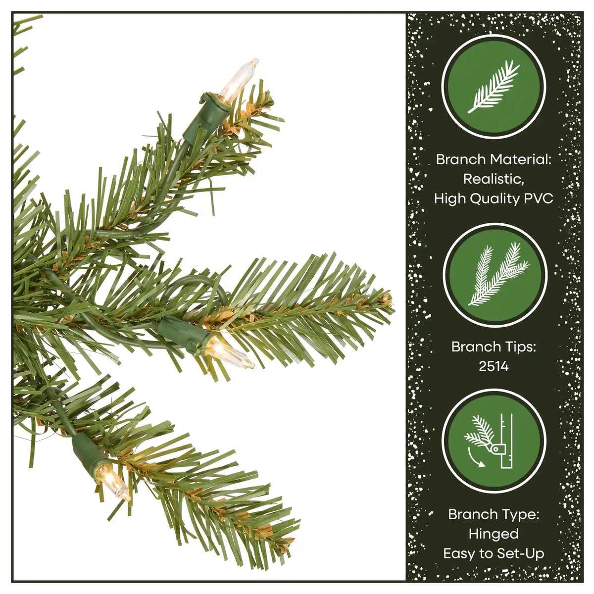 7.5 ft. Pre-Lit Dunhill Fir Hinged Tree with Clear Lights, Plug-In