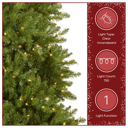 7.5 ft. Pre-Lit Dunhill Fir Hinged Tree with PowerConnect Clear Lights, Plug-In