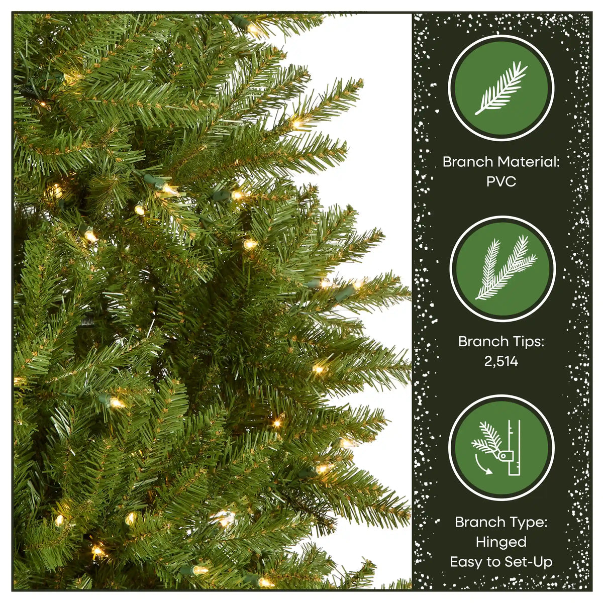 7.5 ft. Pre-Lit Dunhill Fir Hinged Tree with PowerConnect Clear Lights, Plug-In