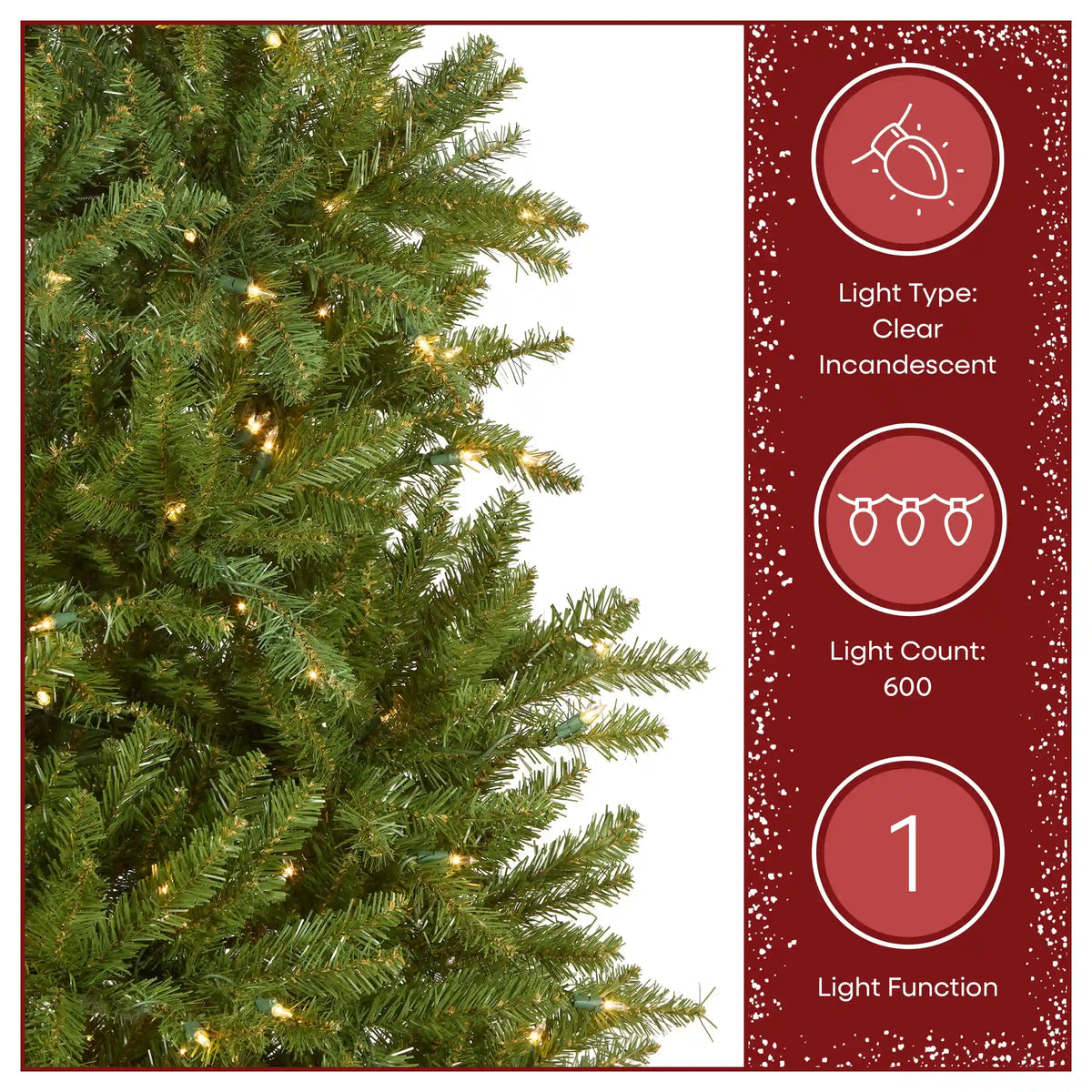 7.5 ft. Pre-Lit Dunhill Fir Hinged Tree with Clear Lights, Plug-In