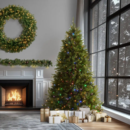 9 ft. Pre-Lit Dunhill Fir Tree with PowerConnect  Dual Color LED Lights, Plug-In