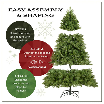 9 ft. Pre-Lit Dunhill Fir Tree with PowerConnect  Dual Color LED Lights, Plug-In