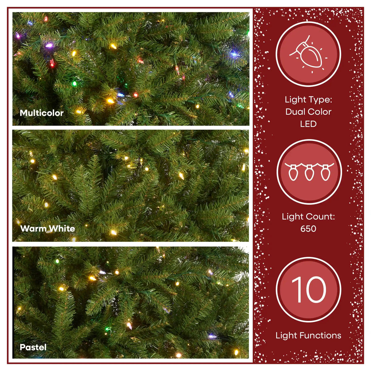 7 ft. Pre-Lit Dunhill Fir Hinged Tree with PowerConnect Dual Color LED Lights