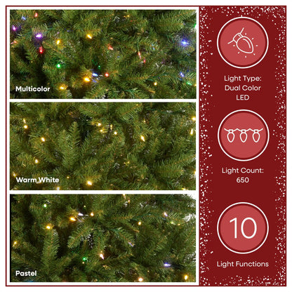 7 ft. Pre-Lit Dunhill Fir Hinged Tree with PowerConnect Dual Color LED Lights