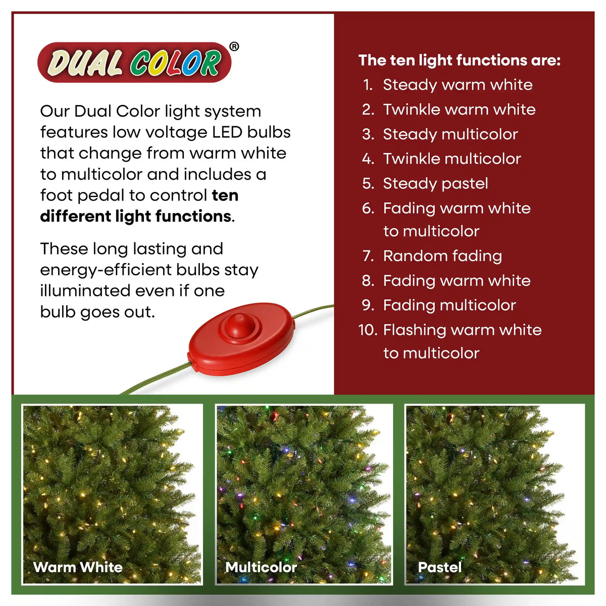 7 ft. Pre-Lit Dunhill Fir Hinged Tree with PowerConnect Dual Color LED Lights