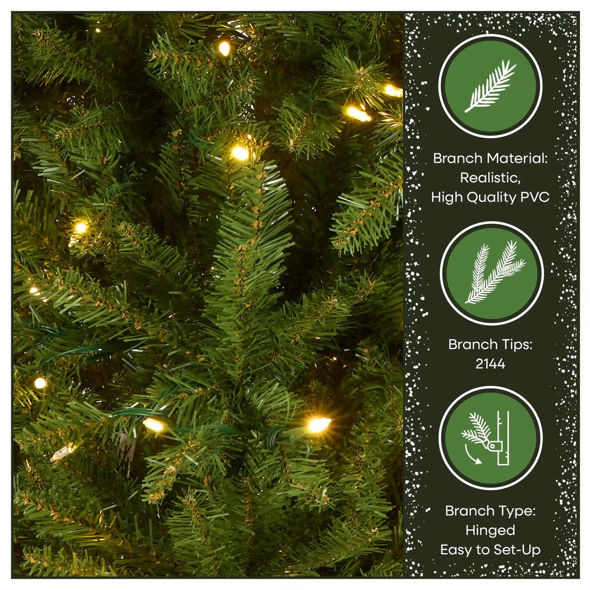 7 ft. Pre-Lit Dunhill Fir Hinged Tree with PowerConnect Dual Color LED Lights