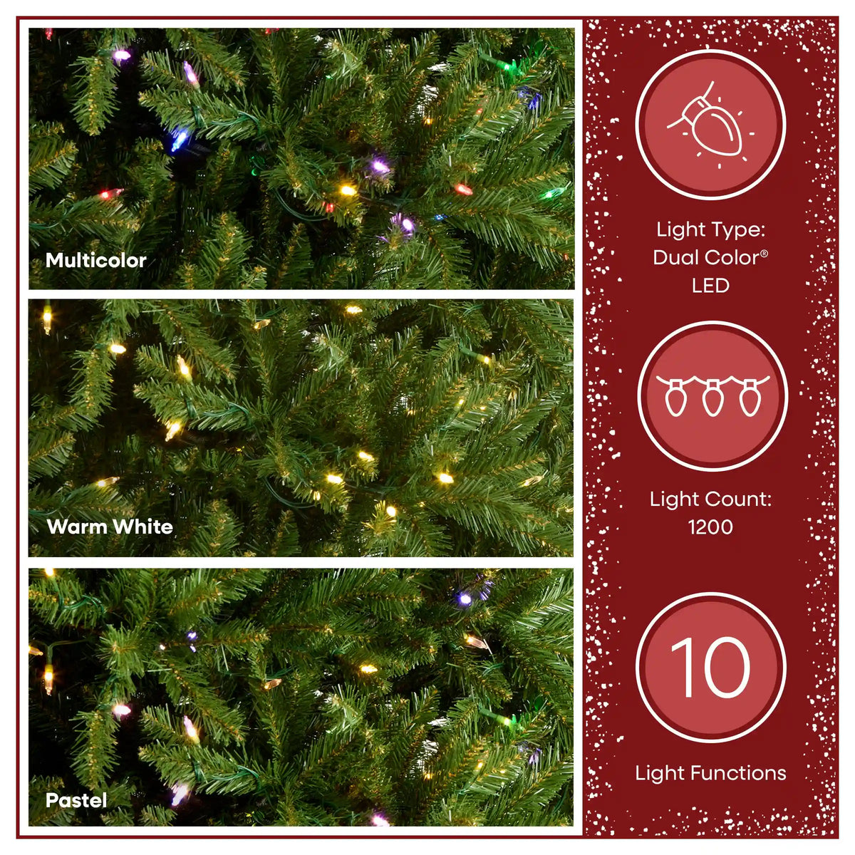 12 ft. Pre-Lit Dunhill Fir Tree with PowerConnect Dual Color LED Lights, Plug-In