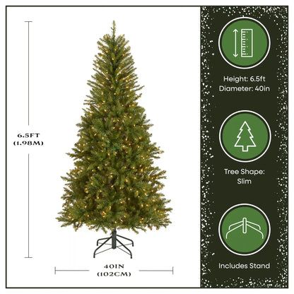 6.5 ft. Pre-Lit Dunhill Fir Slim Tree with Clear Lights