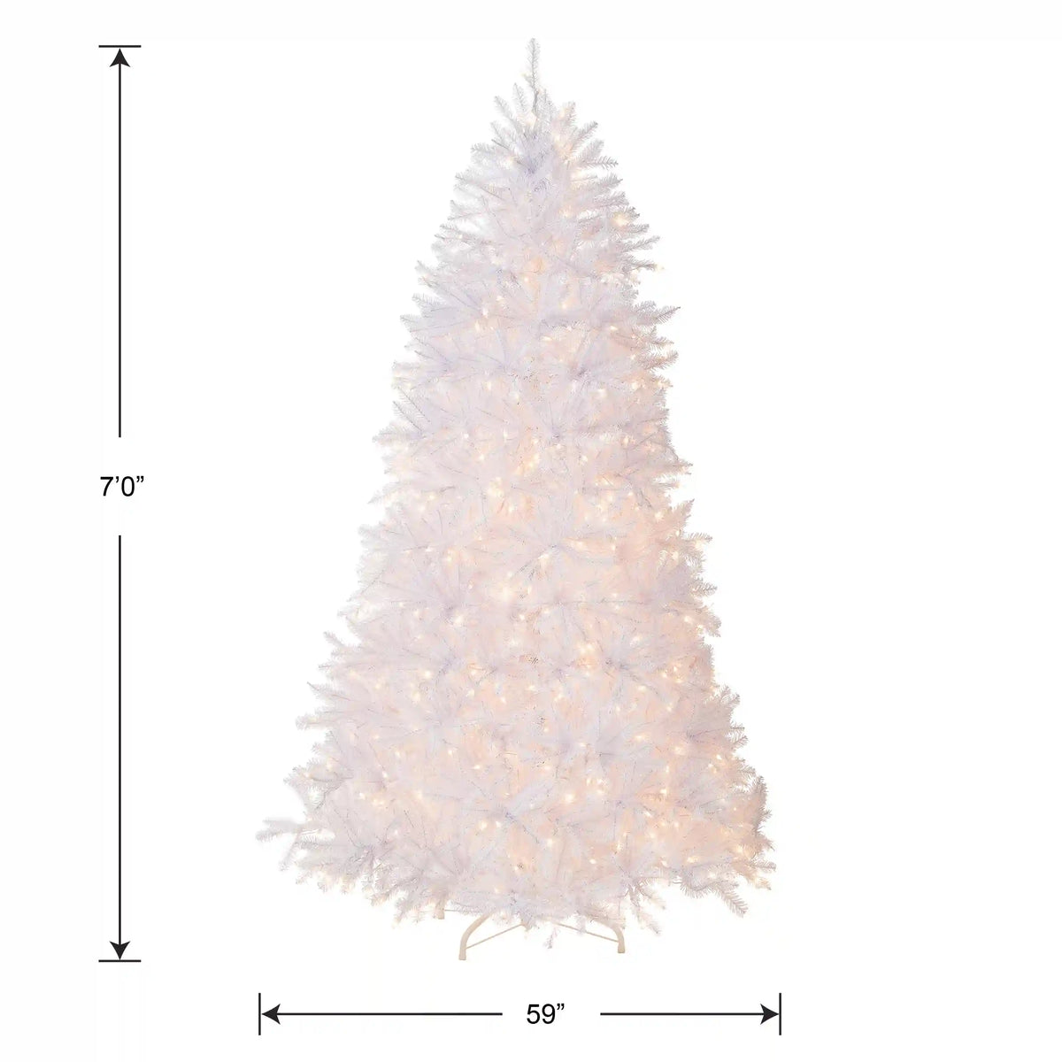 7 ft. Pre-Lit Dunhill Fir White Tree with Clear Lights, Plug-In